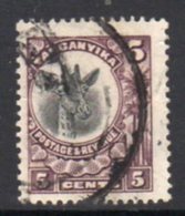Tanganyika GV 1922-4 'Giraffe' Definitive 5c Slate-purple Value, Used, SG 74 (BA) - Tanganyika (...-1932)