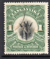 Tanganyika GV 1922-4 'Giraffe' Definitive 1s. Green, Wmk. Sideways, Value, Used, SG 83 (BA) - Tanganyika (...-1932)