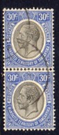 Tanganyika GV 1927-31 30c Bright Blue Vertical Pair Definitive, Used, SG 98a (BA) - Tanganyika (...-1932)