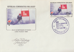 Enveloppe  FDC  1er  Jour   MADAGASCAR    Jeux   Olympiques   LAKE  PLACID    1980 - Invierno 1980: Lake Placid