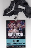 Croatia Zagreb 2018 / Boxing / Hrgovic - Mansour / WBC Int. Heavyweight Championship / Media / Accreditation - Apparel, Souvenirs & Other