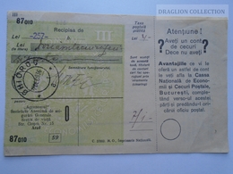 Delcampe - ZA188.21  Deposit 257 Lei - 1937-Romania Ghiorok Jud. Arad -Buletin De Varsamant Christ Mihály Jegyző  Minis - Chèques & Chèques De Voyage