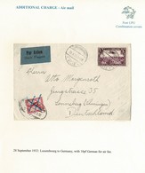 LUXEMBOURG GERMANY COMBINATION AIR COVER 1932 RAILWAY POST - Briefe U. Dokumente