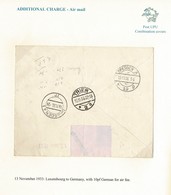 LUXEMBOURG GERMANY COMBINATION COVER AIR TRIER DRESDEN 1933 - Covers & Documents