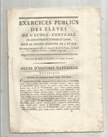 Exercices Publics Des élèves De L'ECOLE CENTRALE,TOURS,Indre Et Loire,1802 , L'An Dix ,16 Pages,7 Scans, Frais Fr 3.15e - Ohne Zuordnung