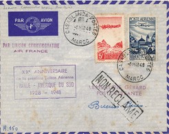 I93 - MAROC - Enveloppe Par Avion - Maroc Vers Argentine - Buenos-Aires - 1948 - Retour à L'envoyeur - 1927-1959 Usati