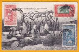 1928 - CP De Djibouti, Côte Française Des Somalis Vers Zurich, Suisse - Affranchissement Tricolore 90 C - Hutte Somali - Briefe U. Dokumente
