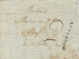 1802-lettre De 91 / COURTRAY  ( La Lys ) 39 Mm Noir  Taxe 2 D Pour Lille - 1794-1814 (French Period)