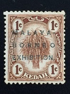Malaya Kedah 1922 Malaya-Borneo Exhibition  OPT 1c MH SG#45 Q131 - Kedah