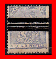 ESPAÑA SELLO AÑO 1873. CORONA Y ALEGORÍA DE ESPAÑA. 50 C ULTRAMAR. BARRADO - Used Stamps