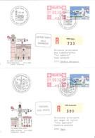 SUISSE :4 Enveloppes Vol Renvoyé Pour Mauvais Temps 4 Langues Usitées En Suisse. - Postmark Collection