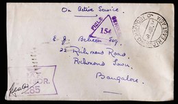 A5982) UK India Fieldpost Airforce Cover 08/18/44 To Bangalore With 2 Censorship - 1936-47 Roi Georges VI