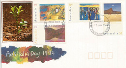 AUSTRALIA DAY.  Paysages Australiens Vus Par Des Enfants Australiens, Série Sur Lettre - Lettres & Documents