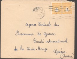 1945  Lettre De Paris Pour La Suisse   Yv 709 X2 I Timbre Abîmé - 1944-45 Triumphbogen