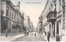 OSTROWO Bahnhofstraße Rechts Hotel Z Post Links MONOPOL Fremdenzimmer Gelaufen 6.11.1915 - Posen