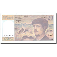 France, 20 Francs, Debussy, 1992, 1992, SPL+, Fayette:66bis.3, KM:151f - 20 F 1980-1997 ''Debussy''