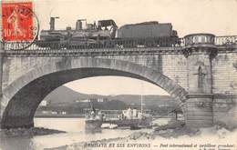 64-HENDAYE- ET SES ENVIRONS- PONT INTERNATIONAL ET TORPILLEUR GRONDEUR - Hendaye