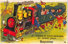 64-BAYONNE-CARTE A SYSTEME - EN VITESSE ET SANS SECOUSSE, EN AVANT POUR BAYONNE - Bayonne