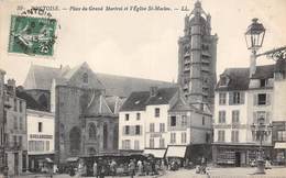 95-PONTOISE- PLACE DU GRAND MARTROI ET EGLISE ST-MACLOU - Pontoise