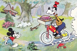 WALT DISNEY  Donald Duck Mickey Mouse  Goofy Champignons  Motor Old Cpa. 1964 - Andere Illustrators