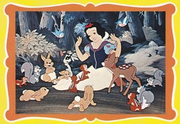 WALT DISNEY  Snow White Sneeuwitje Rabbit Squirrel Old Postcard 1984 - Disneyland