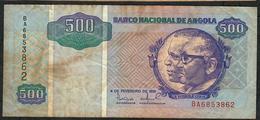 ANGOLA  VERY RARE P127 500 KWANZAS 1991 #BA    AVF. NO P.h. - Angola