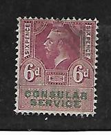 GB KG Vl CONSULAR SERVICE 6d - Revenue Stamps