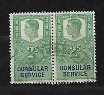 GB KG Vl CONSULAR SERVICE 2s PAIR - Revenue Stamps