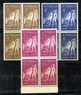 QUS112 - AUSTRALIA 1965 , Serie Yvert N. 308/310  In Fresche Quartine ***  (2380A) .  Anzac - Neufs