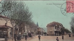 30 / GRAND COMBE / RUE SALAVERT ET COURS RICHARD COLON / TRES BELLE CARTE COLORISEE / PAPIER GLACE 1907 - La Grand-Combe