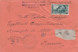 RACCOMANDATA 1951 65 L ITALIA AL LAVORO TIMBRO NAPOLI AMBULANTE (EX920 - 1946-60: Marcophilia