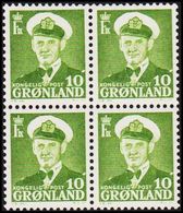 1950. Frederik IX. 10 ØRE. 4-Block. (Michel 30) - JF301855 - Neufs