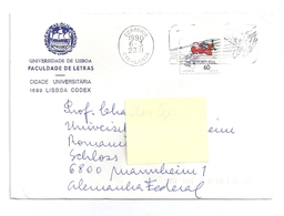 Timbre Portugal (-Luiz Duran) Sur Enveloppe Obl. 1990 - Lettres & Documents