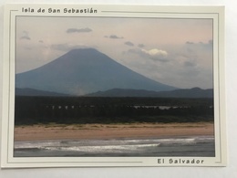 Circulated Postcard San Miguel Volcano  , ( Mayan Ruins Stamps) - El Salvador