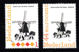 Nederland Persoonlijke Zegel , Korenmolen De Hoop Keldonk , Mill, Waarde 1 En 0.44 - Unused Stamps