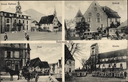 Cp Soultzmatt Sulzmatt Elsass Haut Rhin, Neues Rathaus, Schloss, Autobusse, Post, Kirche, Anwohner - Other Municipalities