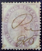 Grande Bretagne Great Britain 1871 Victoria Fiscal Filigrane Ancre Watermark Anchor Yvert 5 O Used - Revenue Stamps
