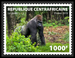 CENTRAL AFRICA 2019 MNH Gorilla 1v LOCAL - IMPERFORATED - DH1911 - Gorilles