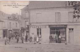 CPA : Les Rois Moutiers (86), La Place   Belle Animation Firmin Coiffeur Pharmacie Ed Dando Berry   N° 5  TBE - Les Trois Moutiers