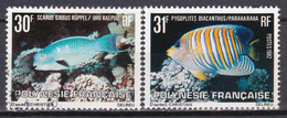 Polynésie Faune Aquatique Scarus Gibbus Pygoplites Diacanthus N°174-175 Oblitéré - Used Stamps