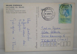 1994 Brasile Storia Postale Tariffa Postale Internazionale Serie B  Su Cartolina - Lettres & Documents