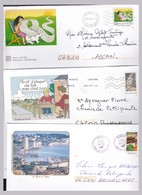 5 PAP  ILLUSTRES Recto-verso / TIMBRES  3647(marché De Provence) -3772(le P'tit  Quinquin) AA14 (journée De La Lettre ) - Verzamelingen En Reeksen: PAP