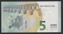 € 5 SPAIN  VB V010 FINE NUMBER  DRAGHI  UNC - 5 Euro