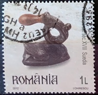 ROMANIA 2012 Cultural Heritage - Historic Clothes Irons Postally Used MICHEL # 6646A - Used Stamps