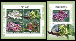 NIGER 2018 - Orchids, M/S + S/S. Official Issue - Orchideeën