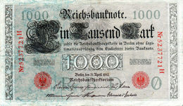 Billet Allemand 1000 Mark Le 21-4-1910 - 7 Chiffres Rouges - En T T B - - 1.000 Mark