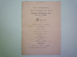 GP 2019 - 647  SOURDEVAL  (Manche)  :  Inauguration Des EAUX  -  MENU Du Banquet Du  20  SEPT  1896   XXXX - Menu
