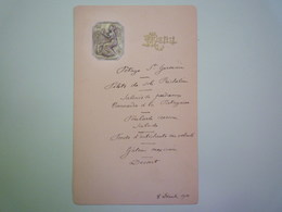 GP 2019 - 651  Joli  MENU  Du  8  DEC  1901  Avec Médaillon En Relief   XXXX - Menus