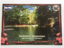 Circulated Postcard ,Landscape, ( Fire Fighters Car Stamps) - El Salvador