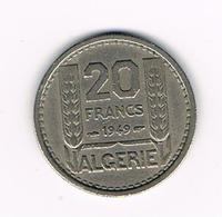 -&  ALGERIE  20 FRANCS  1949 - Algeria